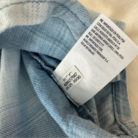 American Eagle Hooded Plaid Button Down Shirt Medium Blue Cabincore - Picture 10 of 10